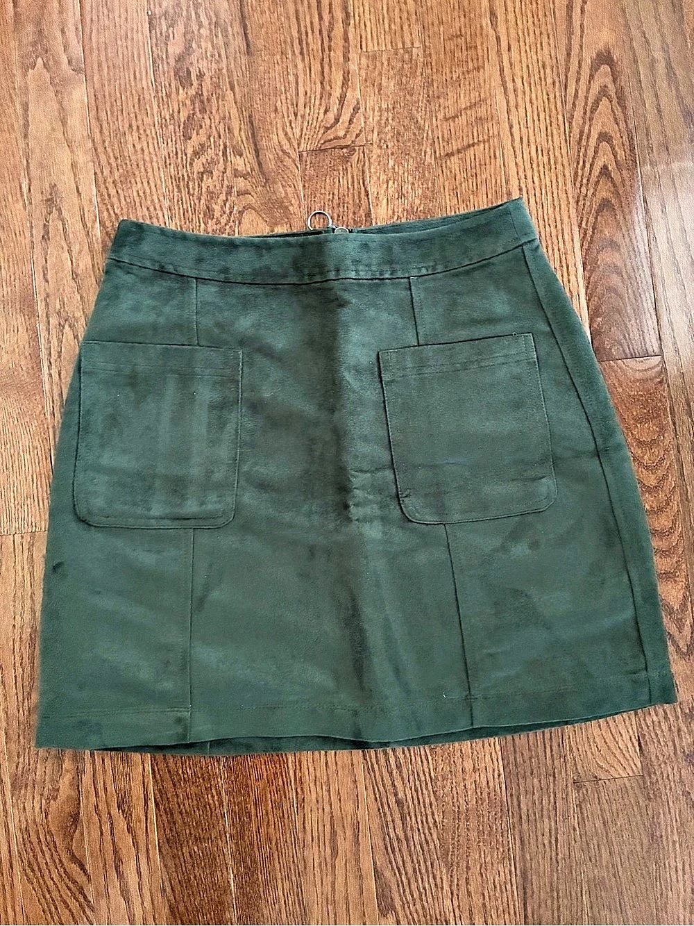 Old Navy Faux Suede Utility Mini Skirt Dark Green - Dark Academia Fall